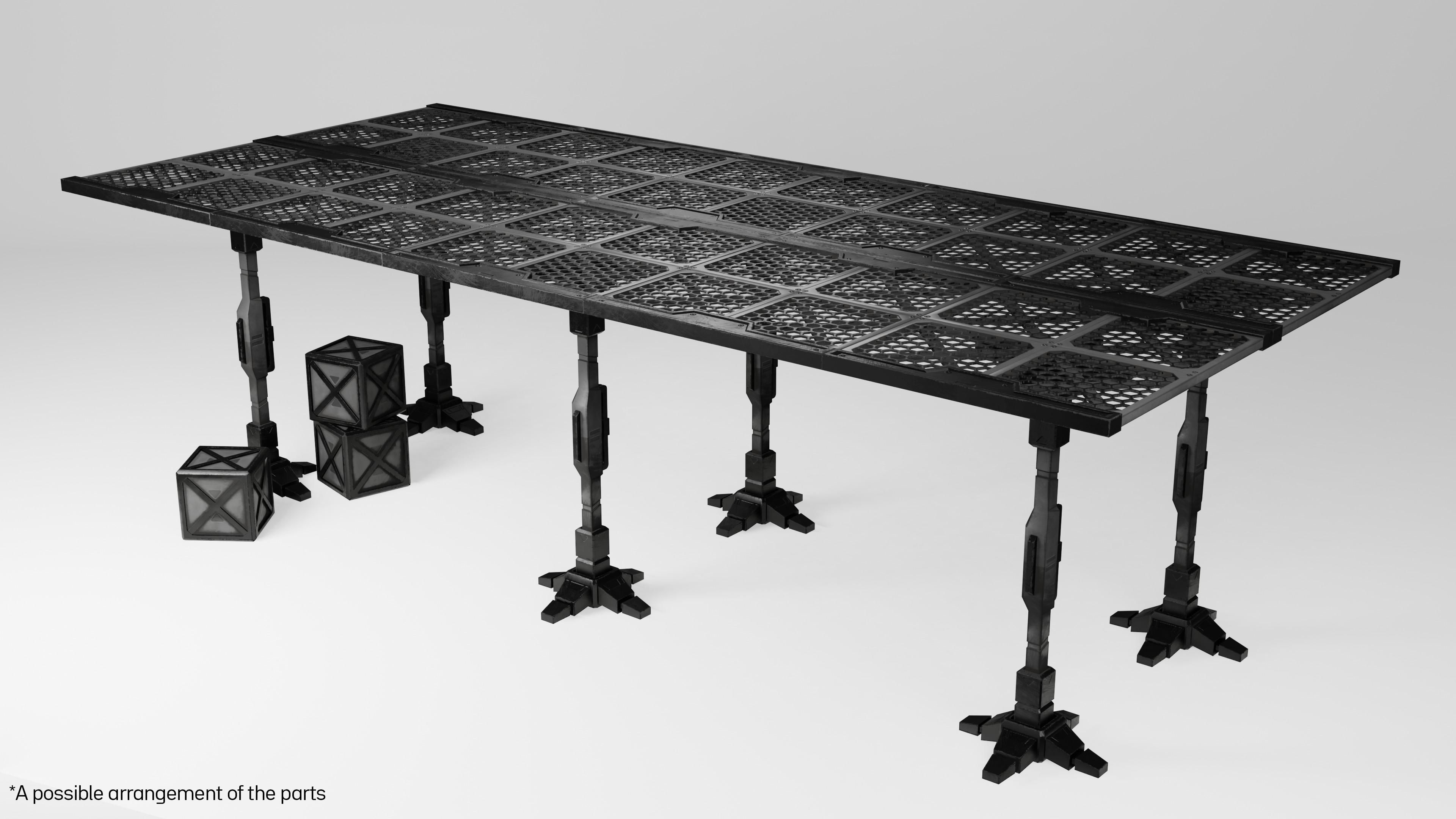 Sci-fi parts Low-poly 3D model_7