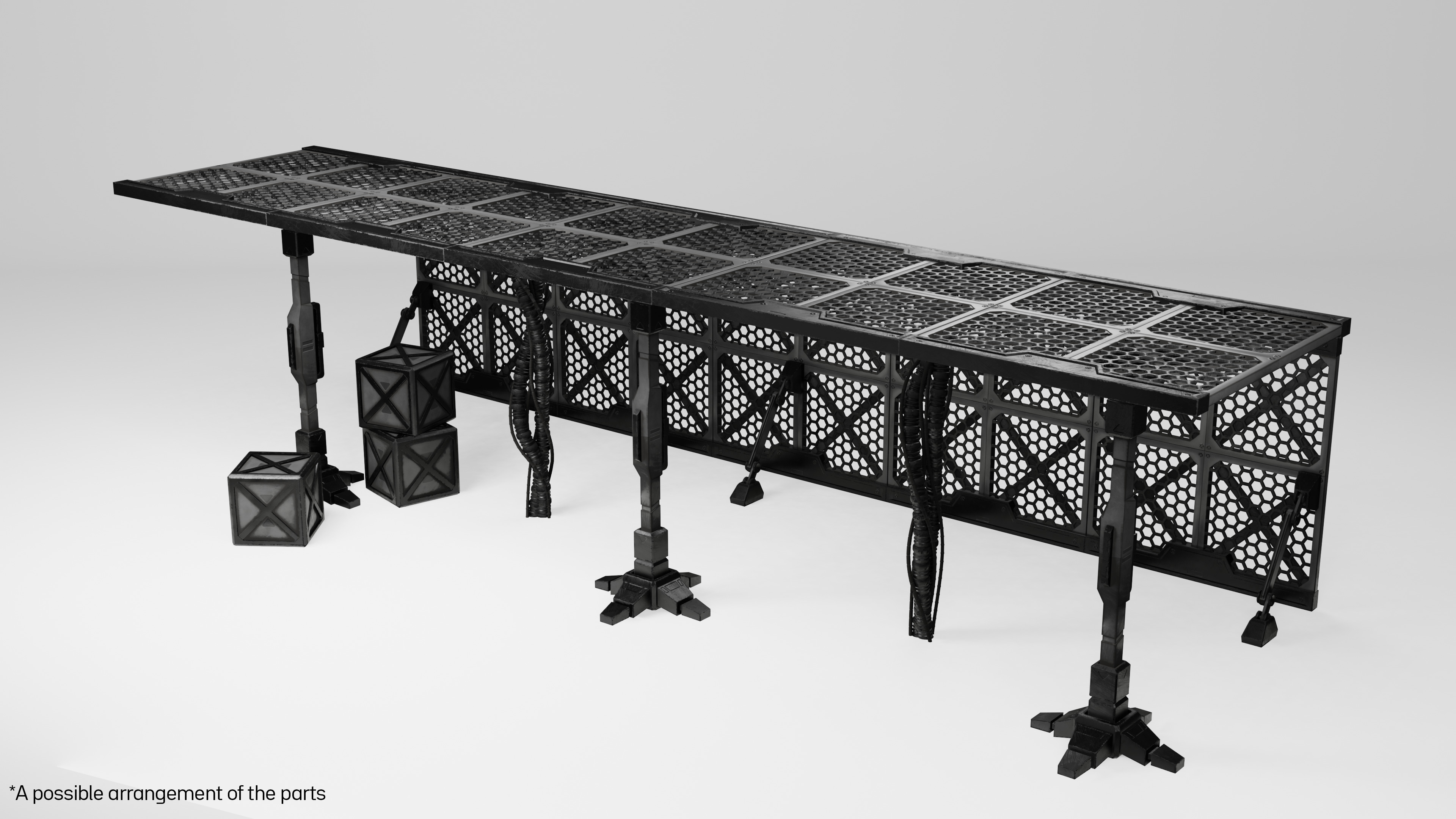 Sci-fi parts Low-poly 3D model_6