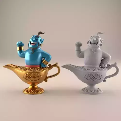 Fun Genie Lamp 3D STL File for Desk Decor Toys 7