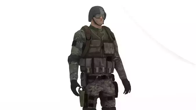Modern US Infantry Soldier Tactical Gear 3D Model Low-poly 3D model