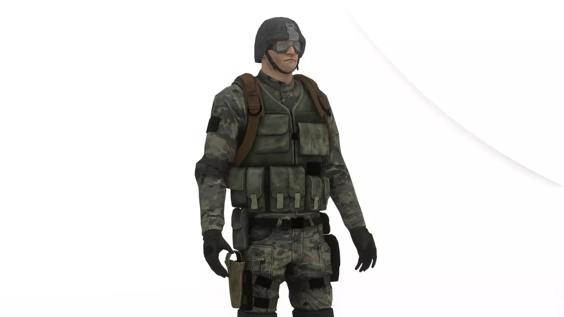 Modern US Infantry Soldier Tactical Gear 3D Model Low-poly 3D model