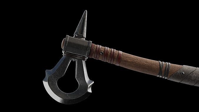 STYLIZED  BATTLE  AXE WITH LOOP BLADE  Low-poly 3D model