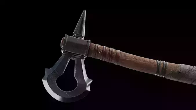 STYLIZED  BATTLE  AXE WITH LOOP BLADE 
