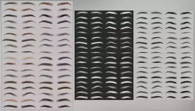 36 Brows pack on transparent background