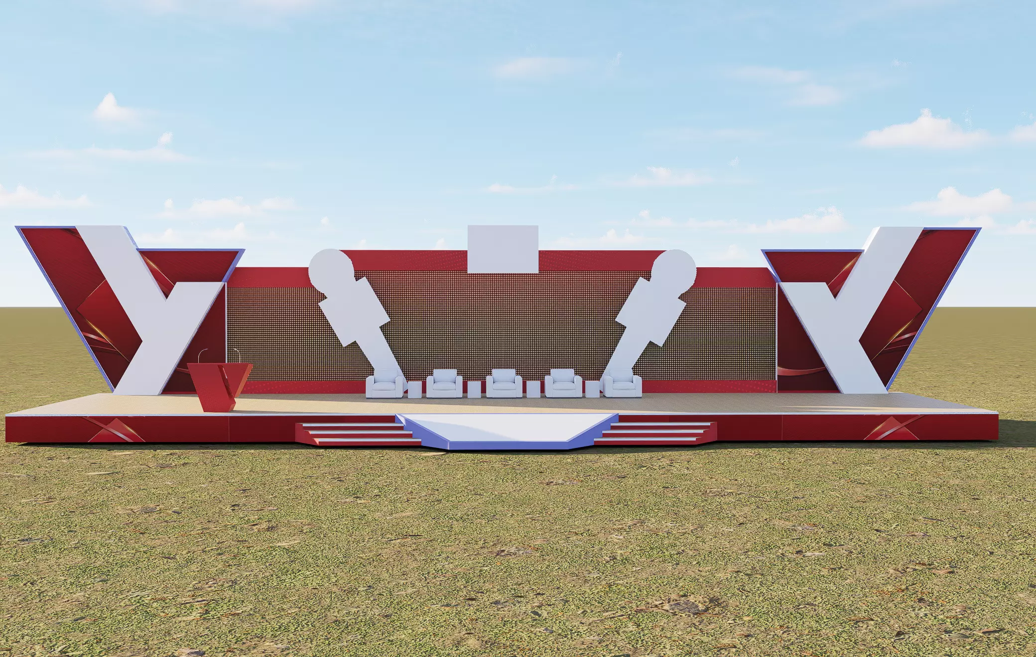 Event Stage Backdrop 3D model_0