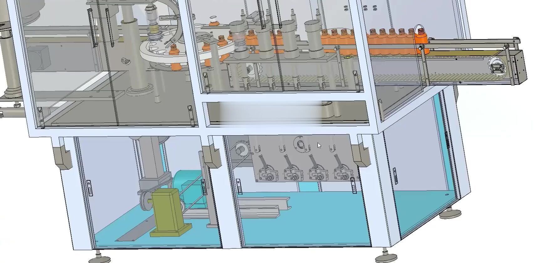 Liquid Filling Capping Machine Line for Glass and Plastic Bottle 3D model_14