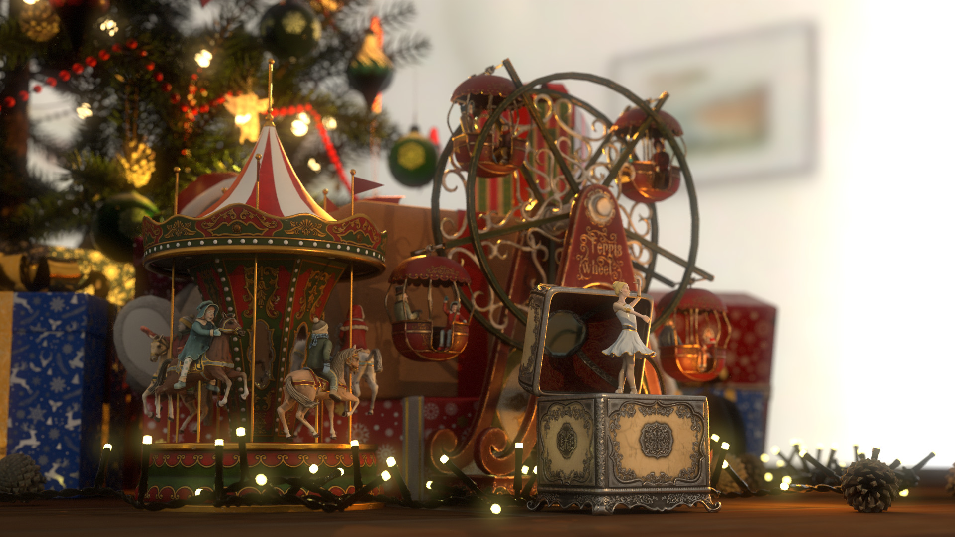 Music Box Rotating Ballerina 3D model_46