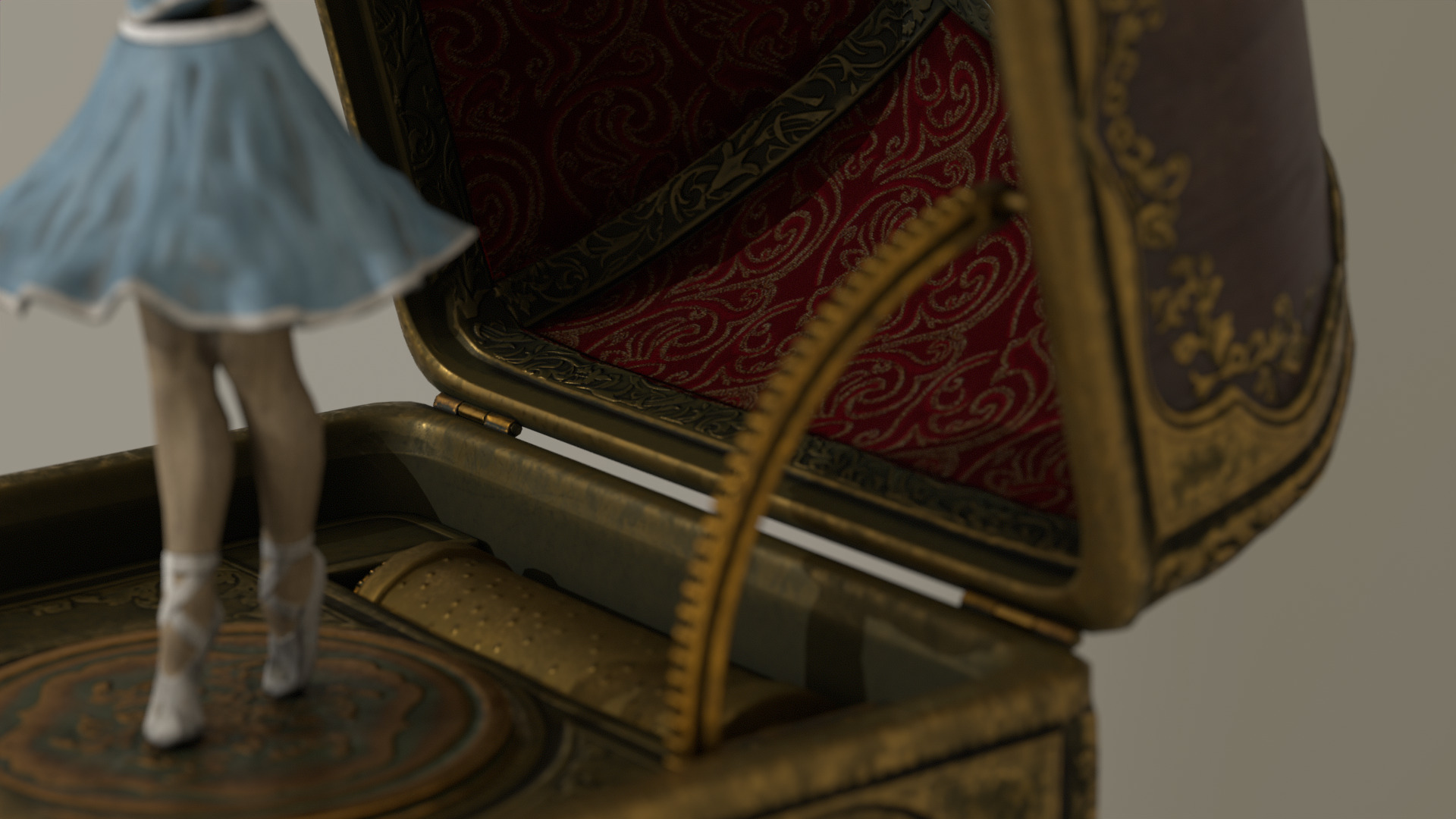 Music Box Rotating Ballerina 3D model_50