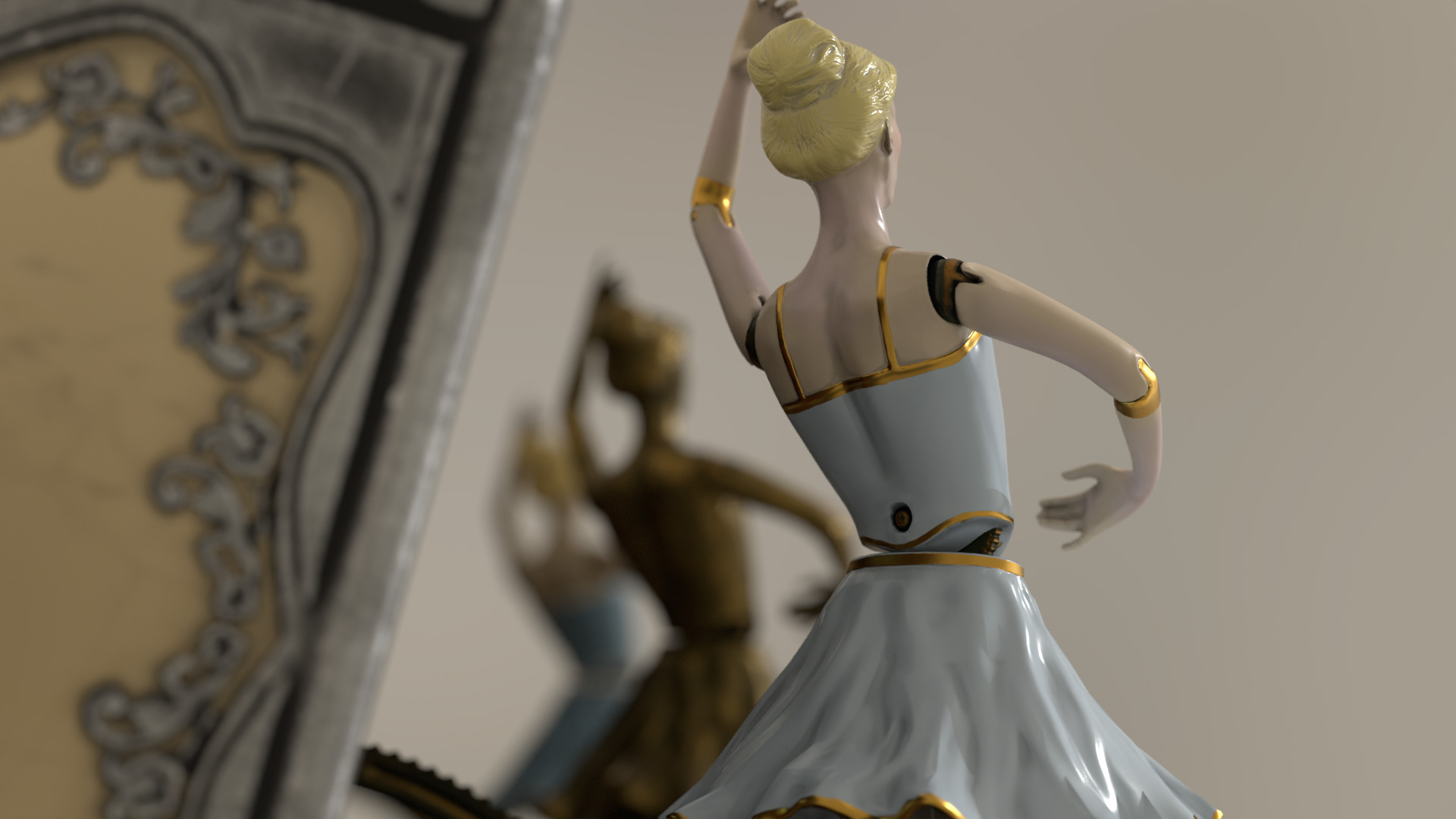 Music Box Rotating Ballerina 3D model_29