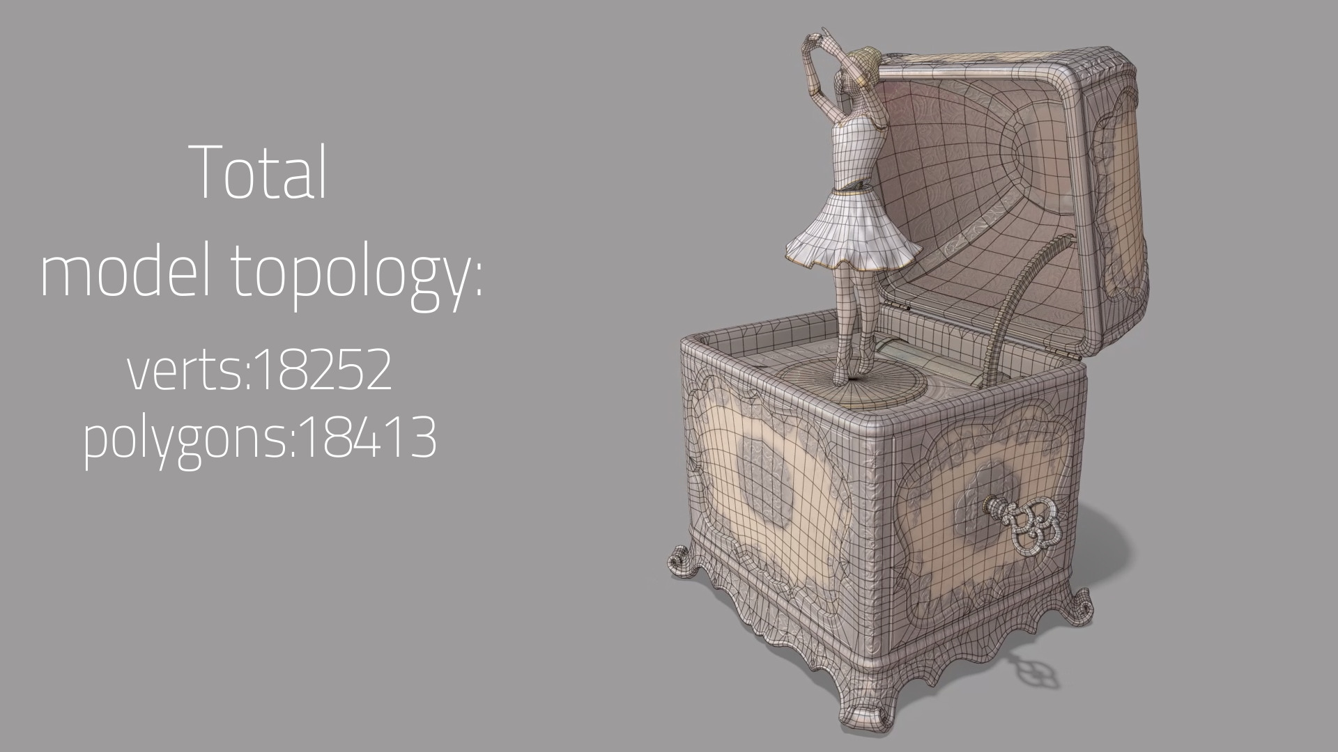 Music Box Rotating Ballerina 3D model_13