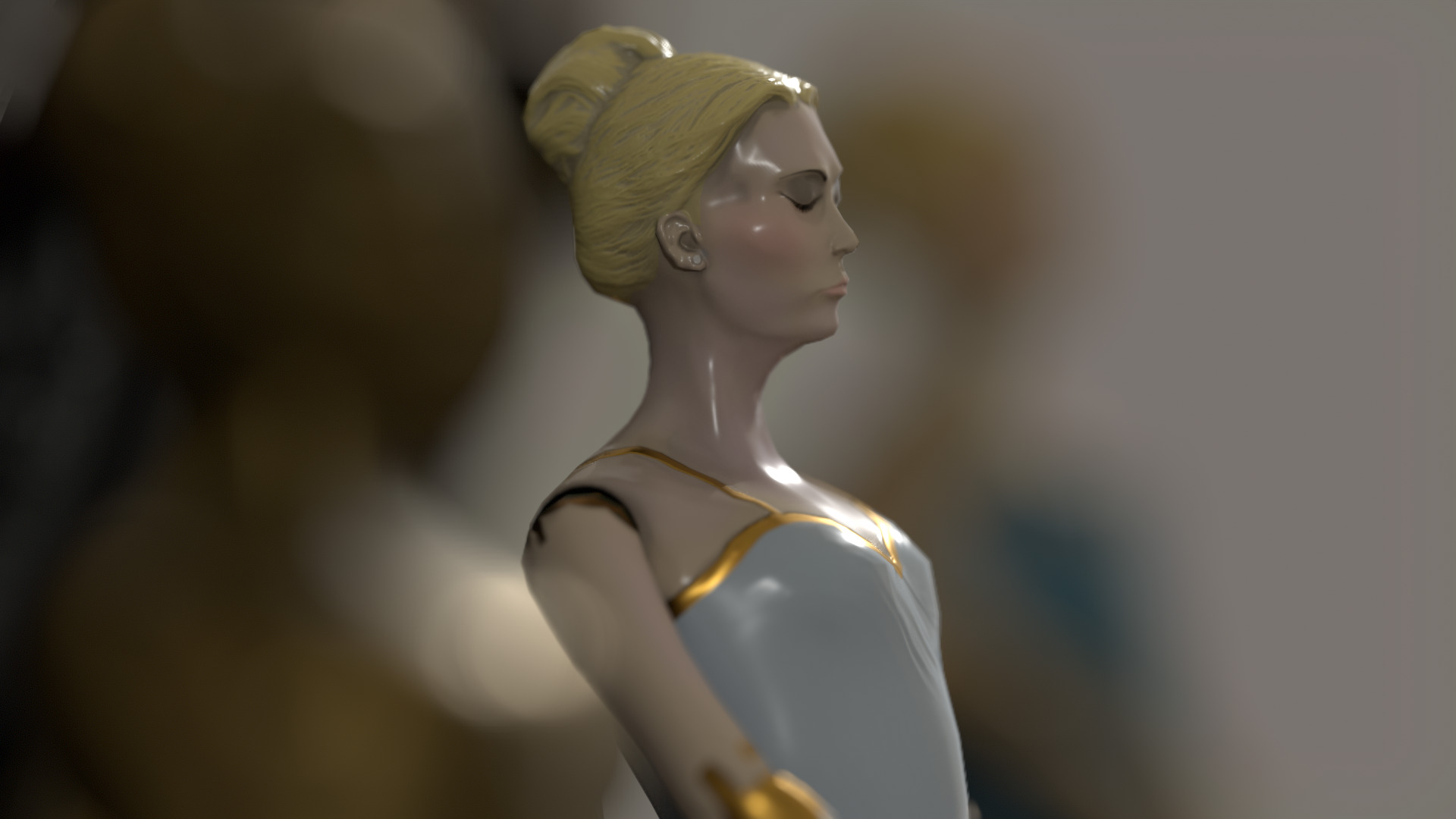 Music Box Rotating Ballerina 3D model_27