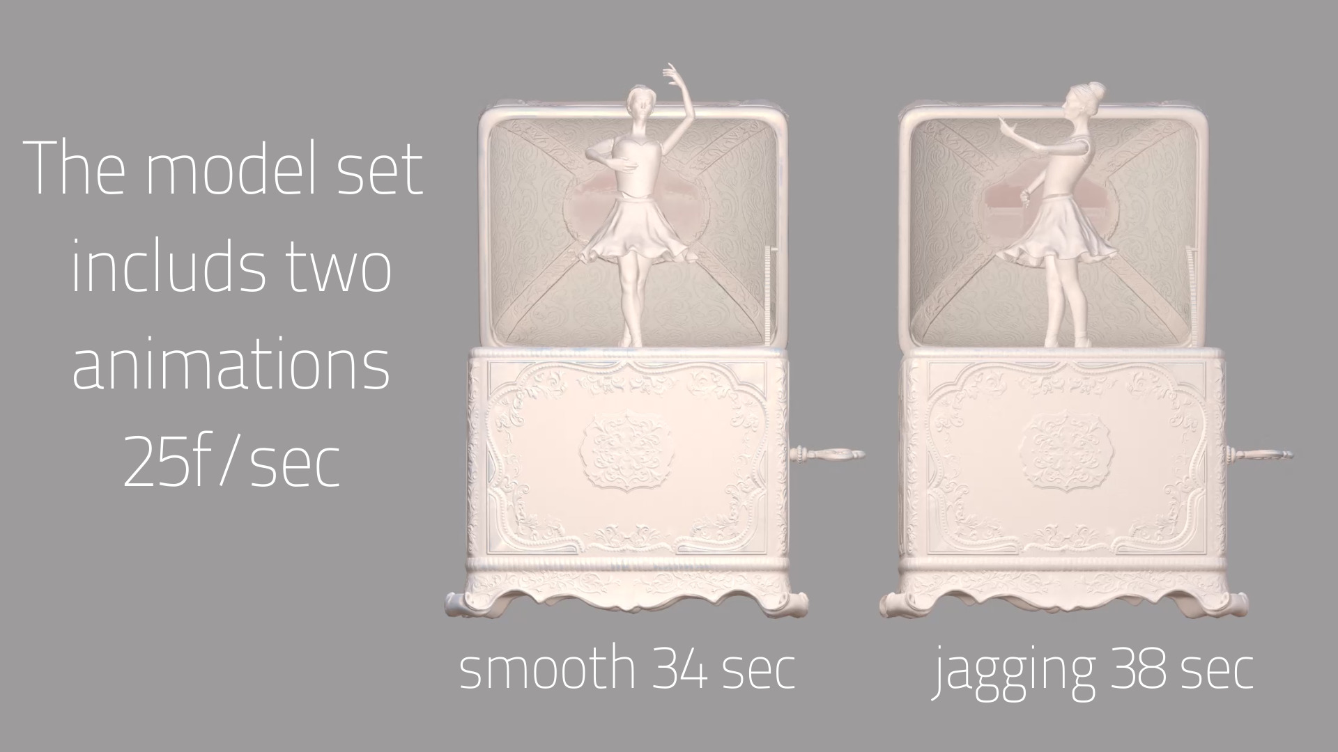 Music Box Rotating Ballerina 3D model_12