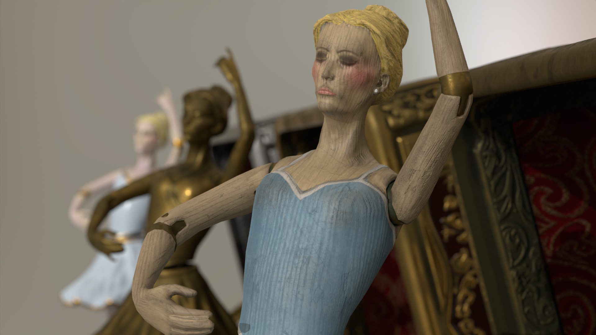 Music Box Rotating Ballerina 3D model_21