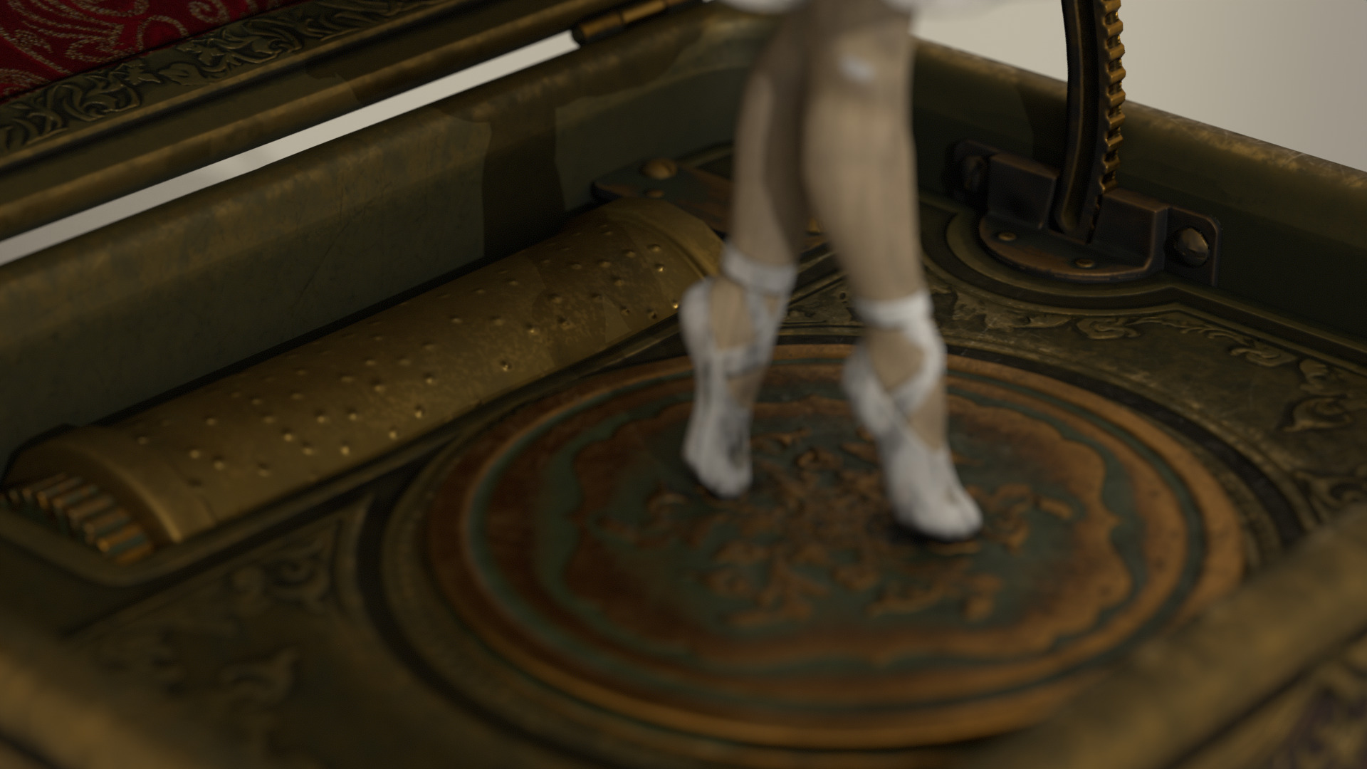 Music Box Rotating Ballerina 3D model_48