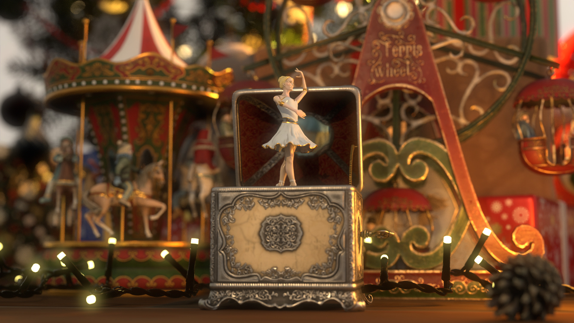 Music Box Rotating Ballerina 3D model_55