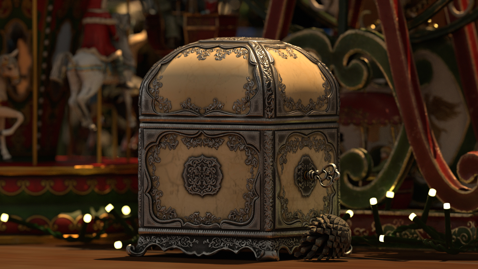 Music Box Rotating Ballerina 3D model_53