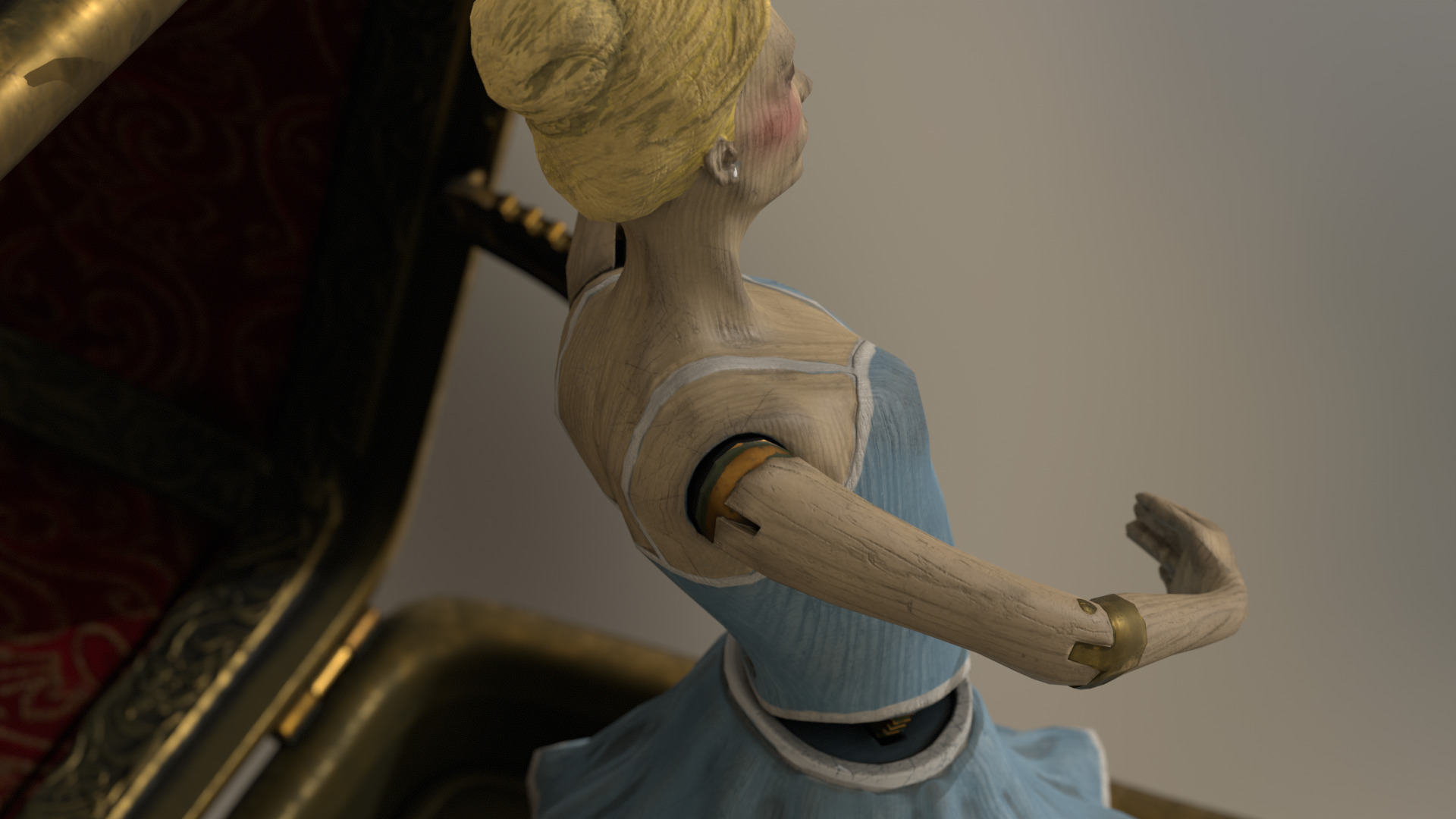 Music Box Rotating Ballerina 3D model_22