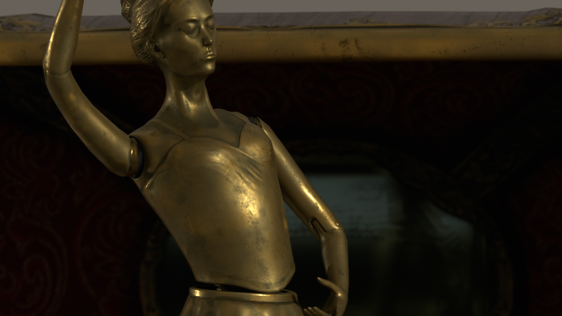 Music Box Rotating Ballerina 3D model_42