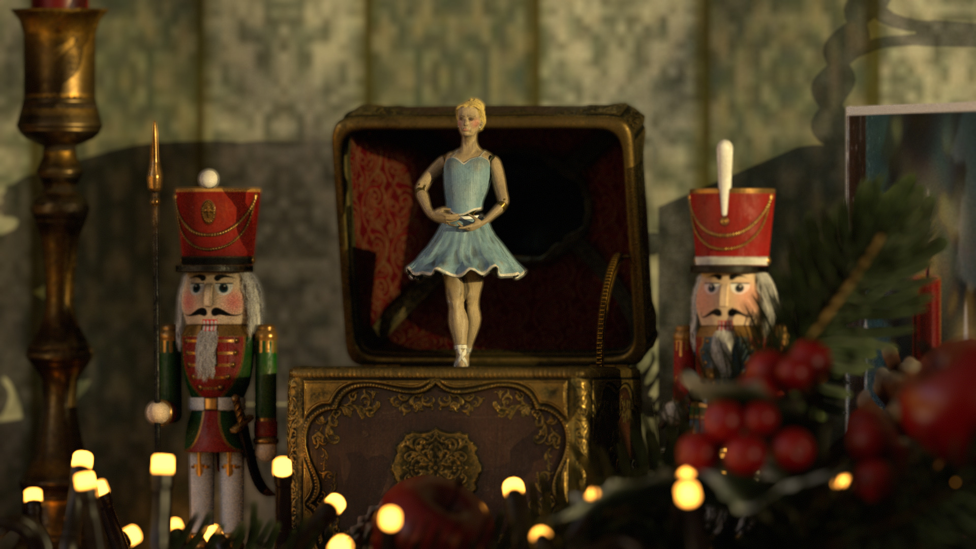 Music Box Rotating Ballerina 3D model_62