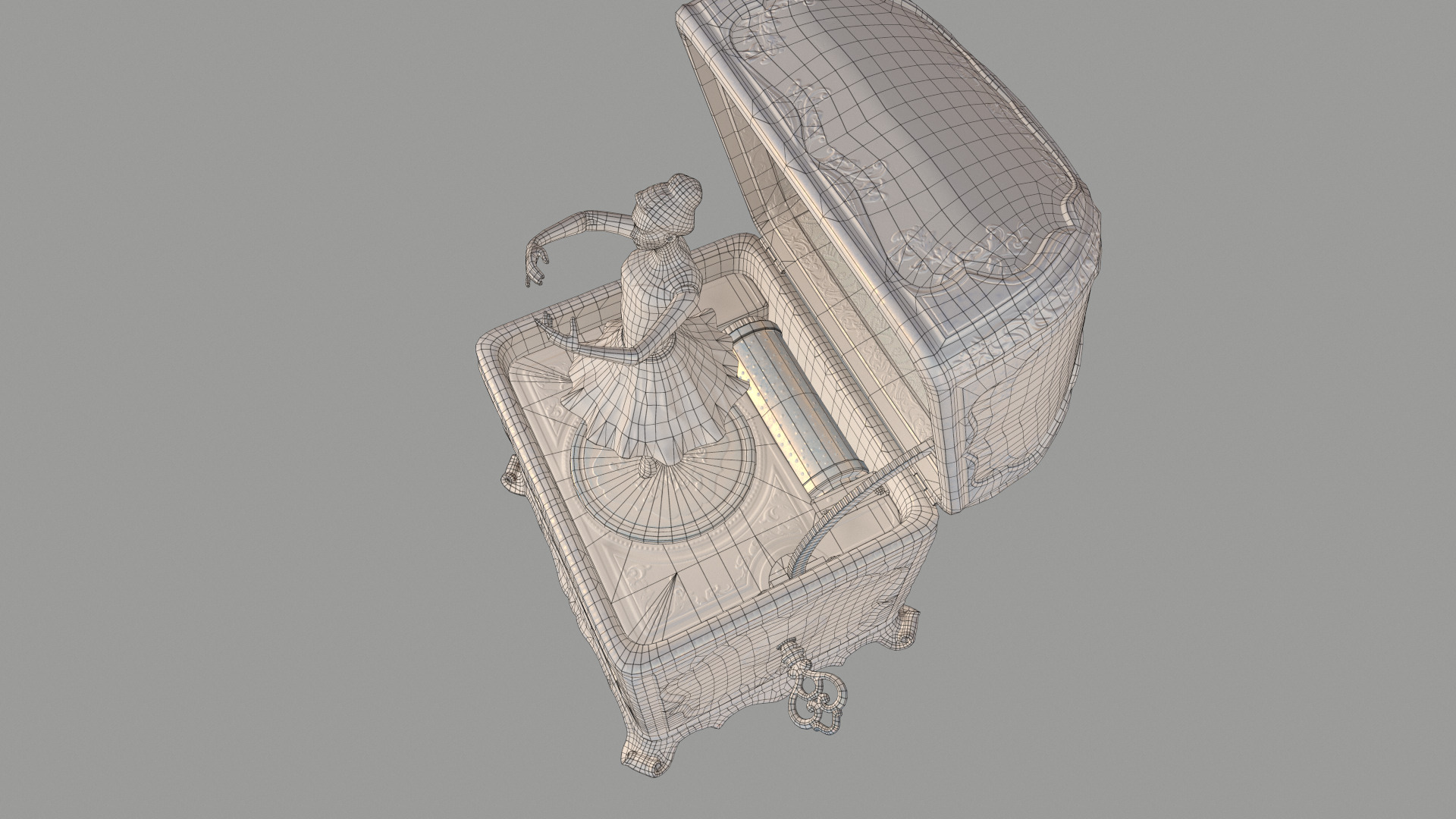 Music Box Rotating Ballerina 3D model_72