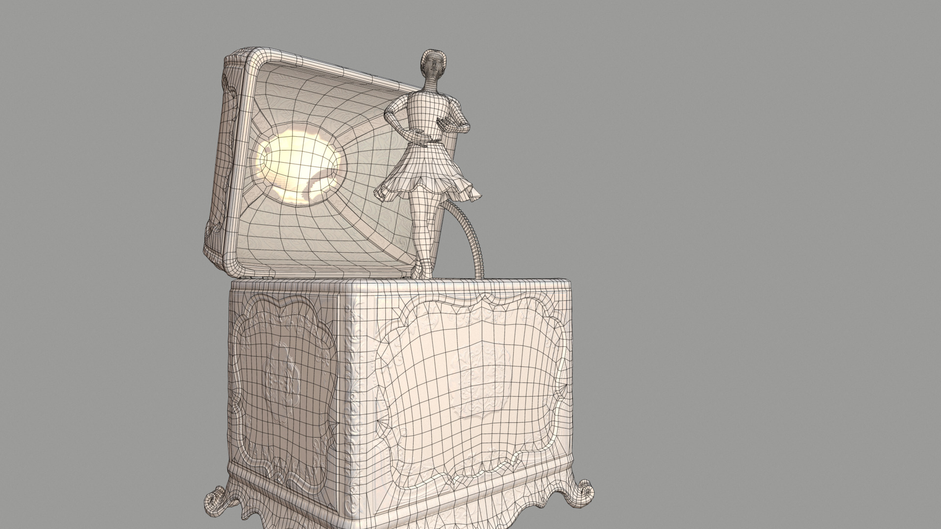 Music Box Rotating Ballerina 3D model_69