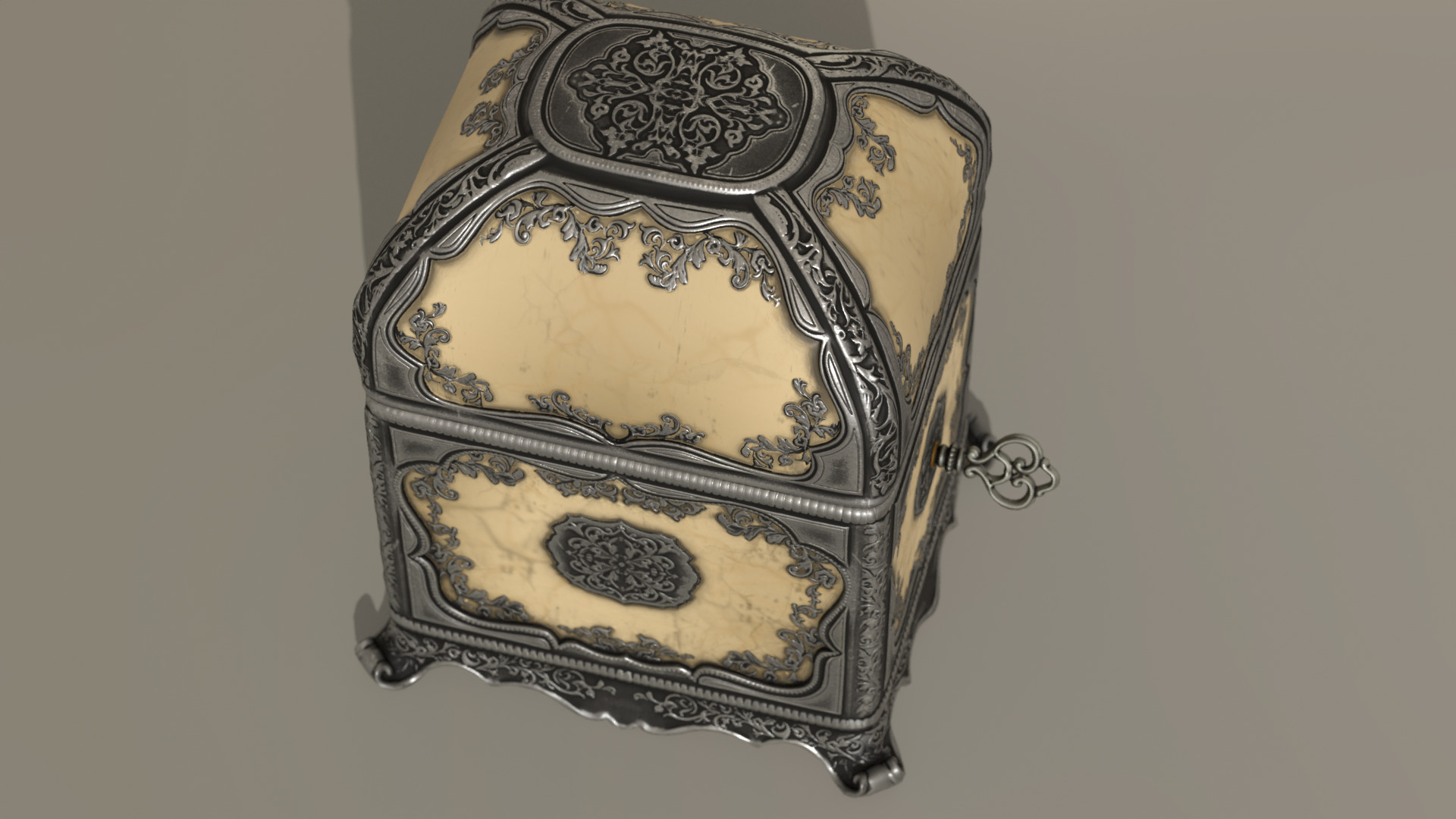 Music Box Rotating Ballerina 3D model_31