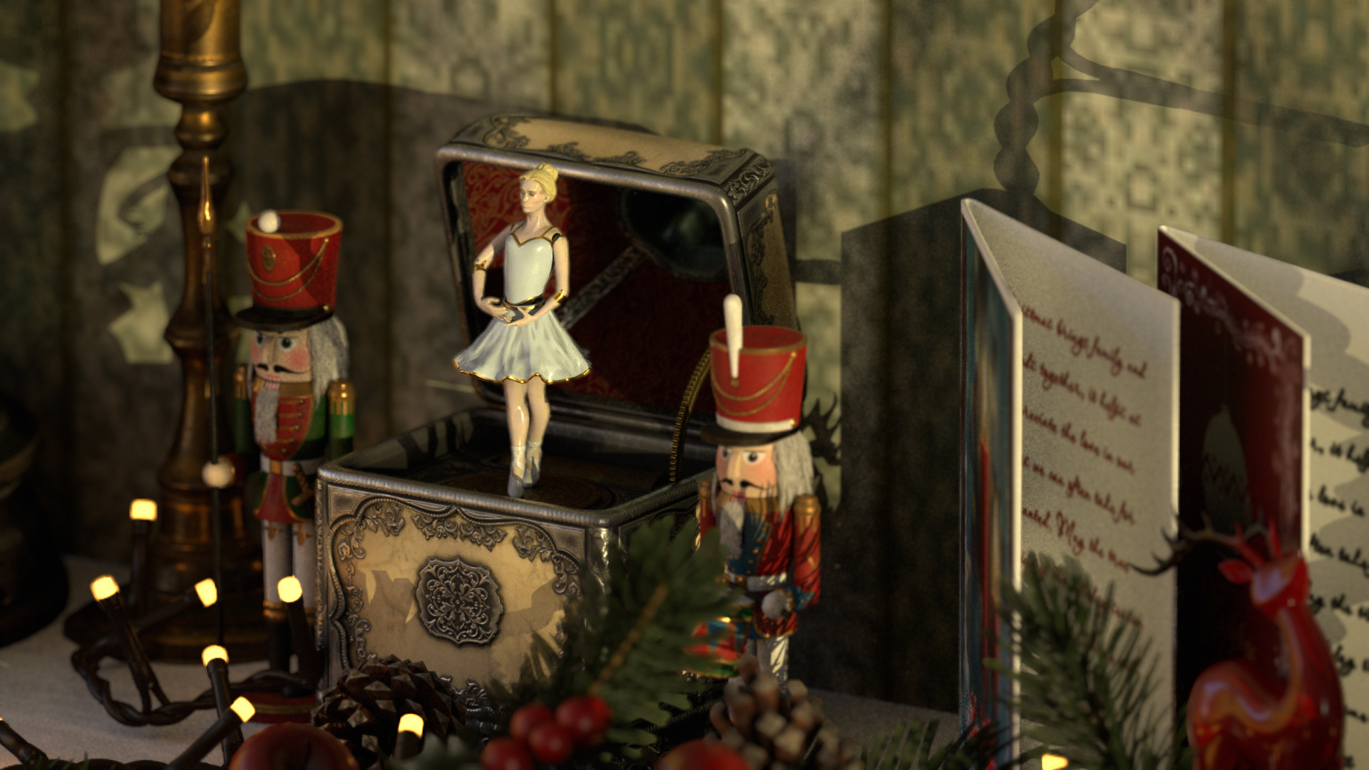 Music Box Rotating Ballerina 3D model_65