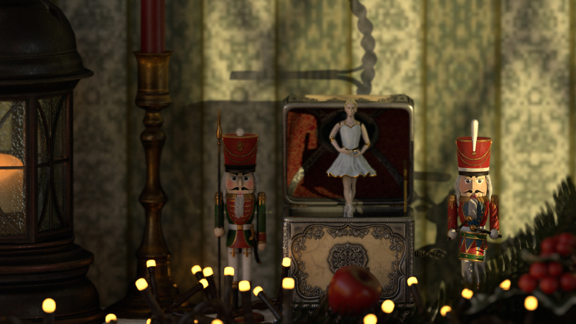 Music Box Rotating Ballerina 3D model_60