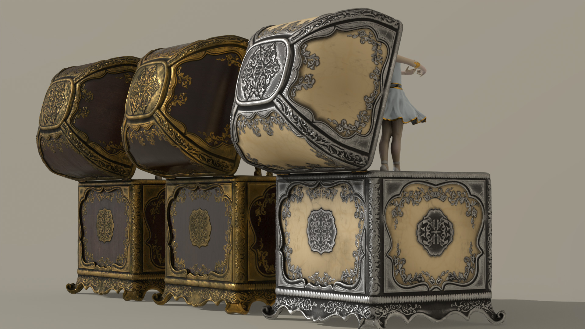 Music Box Rotating Ballerina 3D model_16