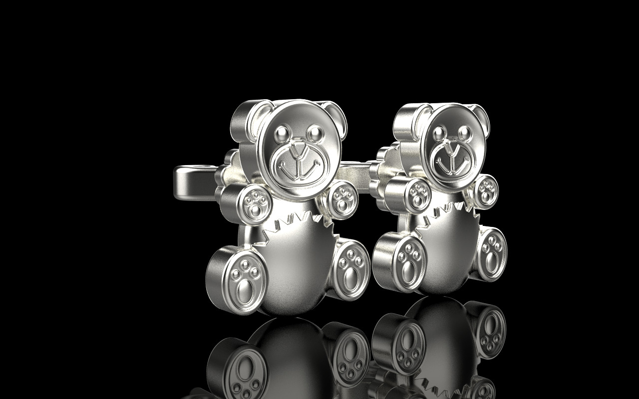 Gummy bear stud earring model 1063 3D print model_17