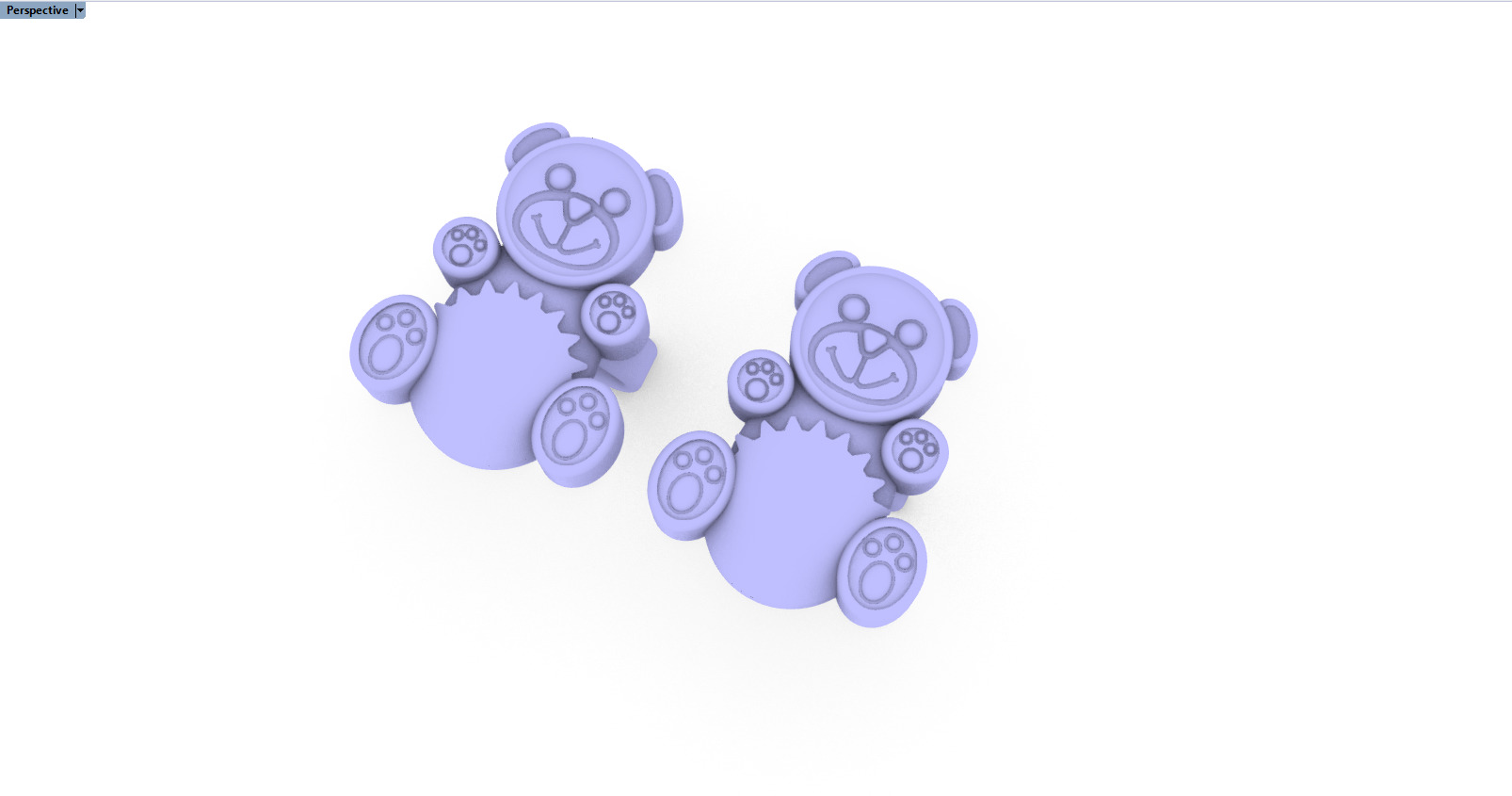 Gummy bear stud earring model 1063 3D print model_8