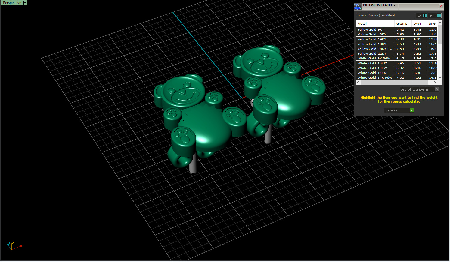 Gummy bear stud earring model 1063 3D print model_4