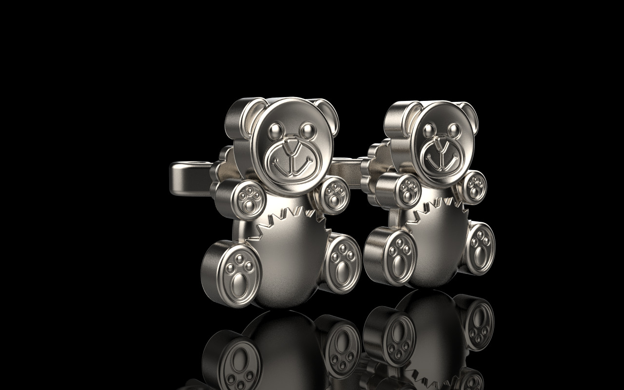 Gummy bear stud earring model 1063 3D print model_2