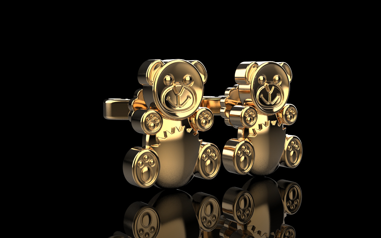 Gummy bear stud earring model 1063 3D print model_16