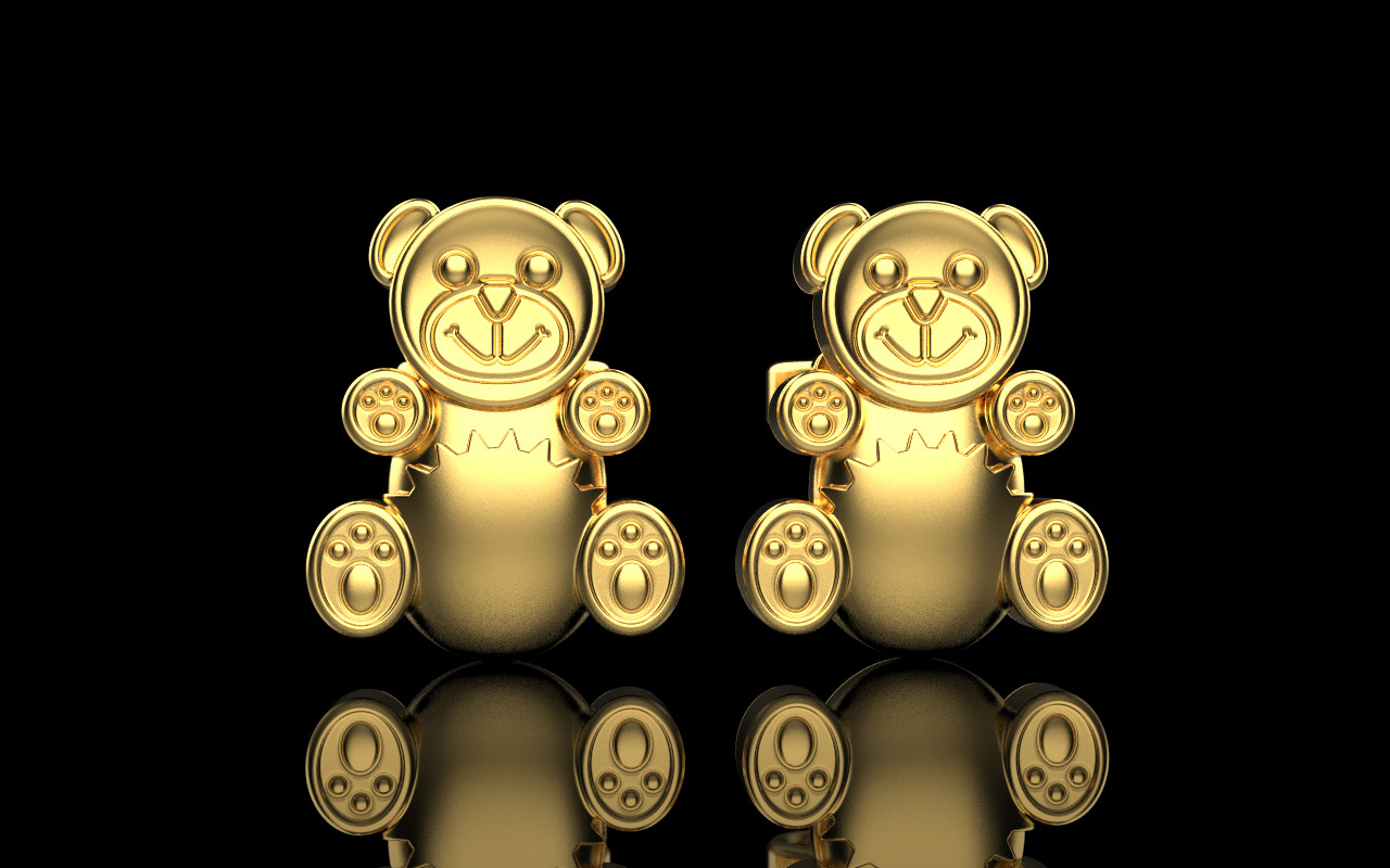 Gummy bear stud earring model 1063 3D print model_18