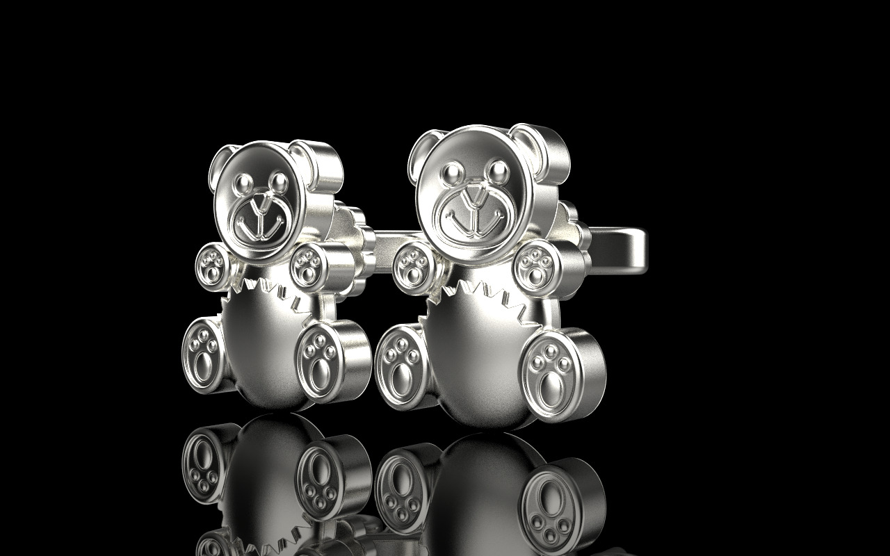 Gummy bear stud earring model 1063 3D print model_13