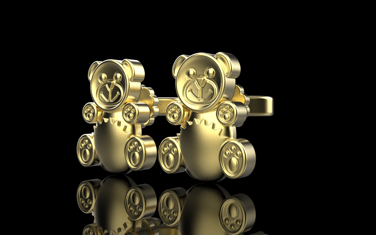 Gummy bear stud earring model 1063 3D print model_10