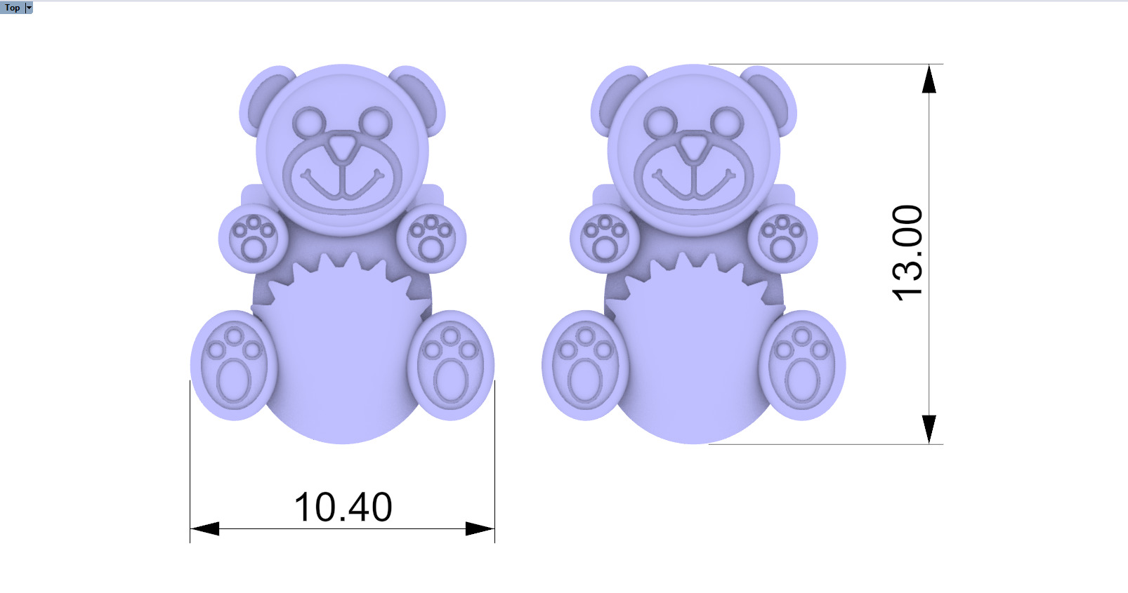 Gummy bear stud earring model 1063 3D print model_5