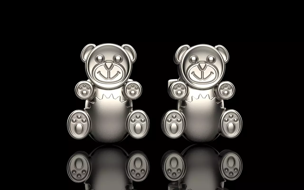 Gummy bear stud earring model 1063 3D print model_0