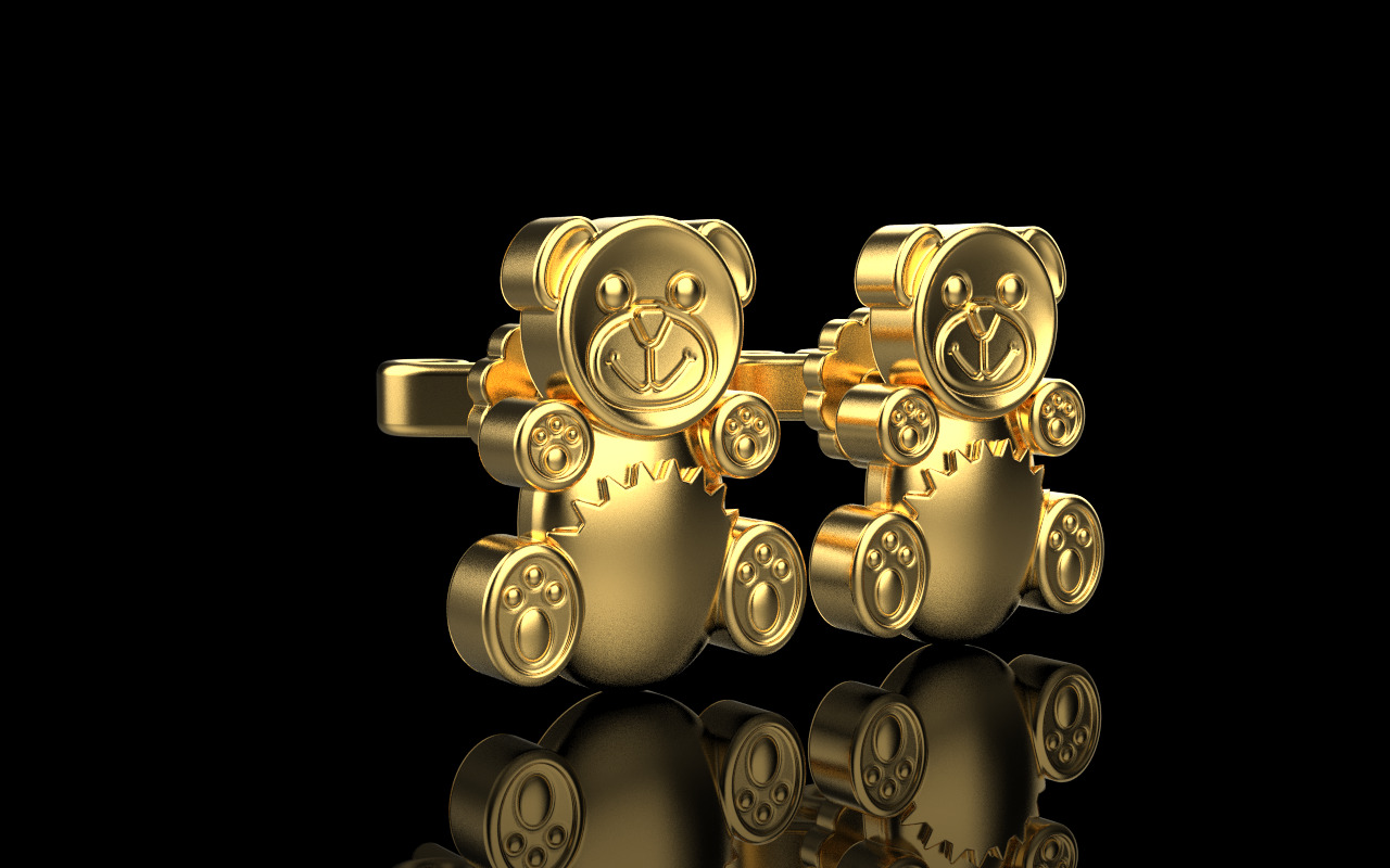 Gummy bear stud earring model 1063 3D print model_14