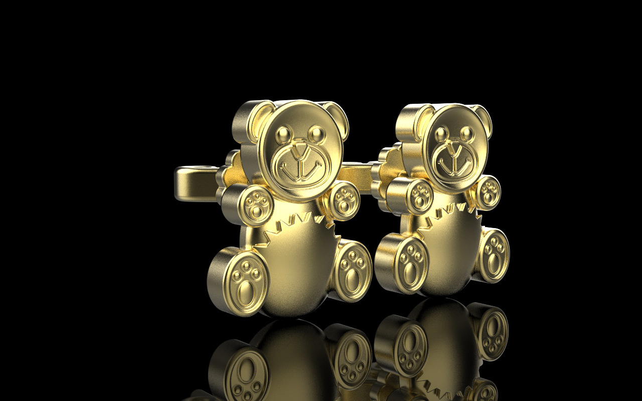 Gummy bear stud earring model 1063 3D print model_15