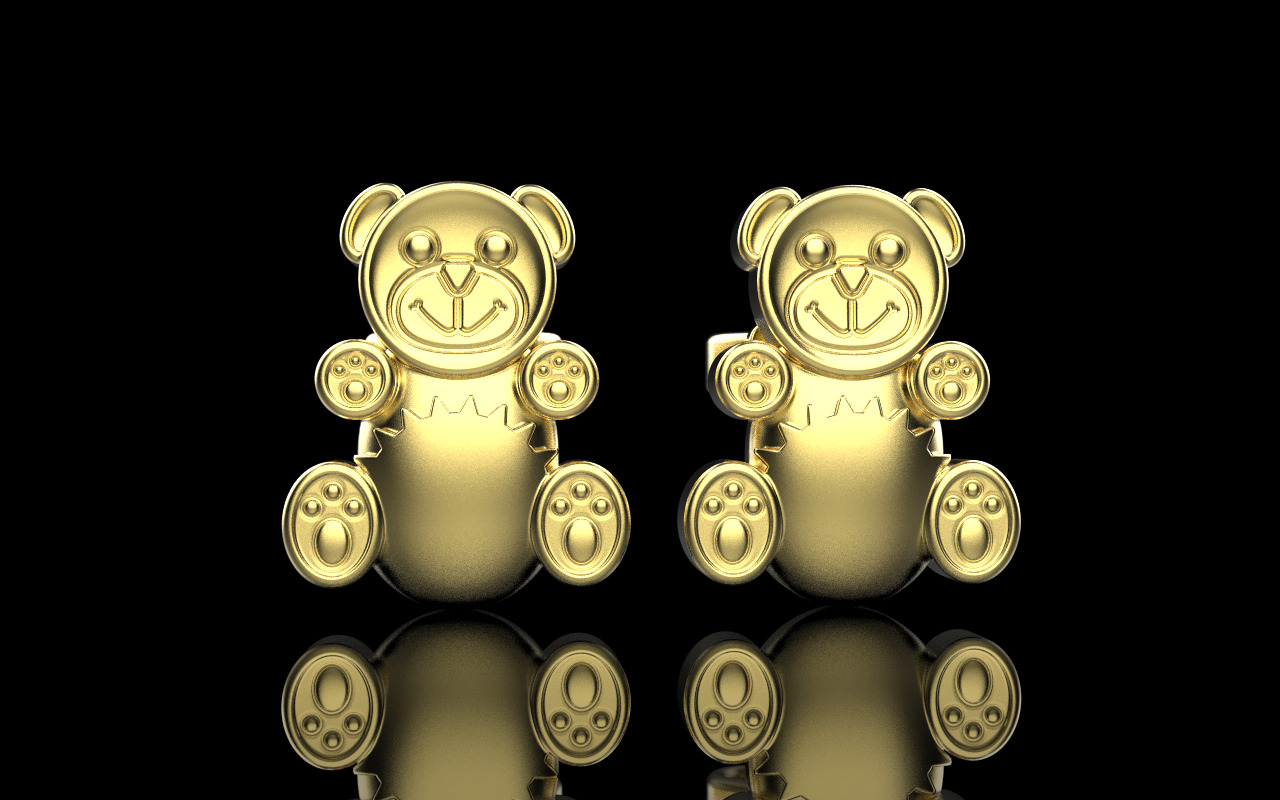 Gummy bear stud earring model 1063 3D print model_19