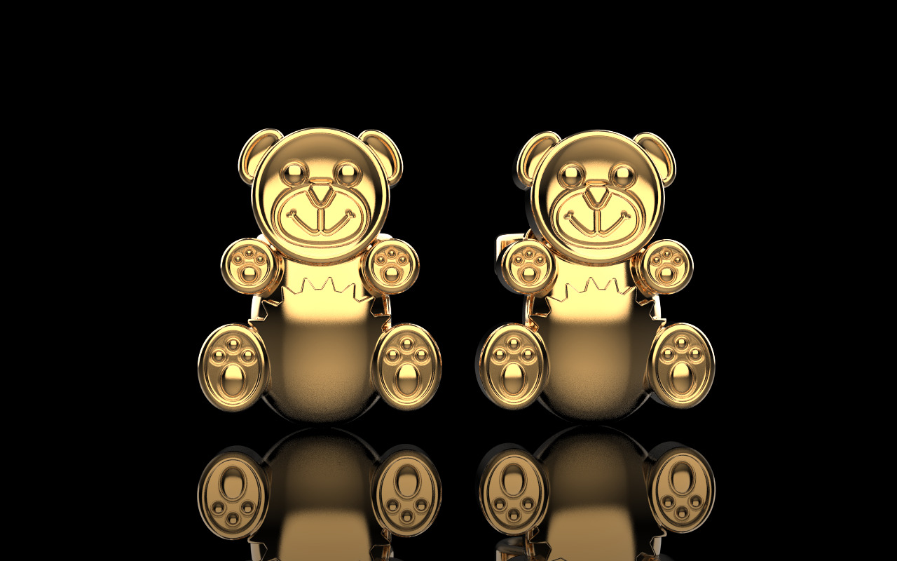 Gummy bear stud earring model 1063 3D print model_20