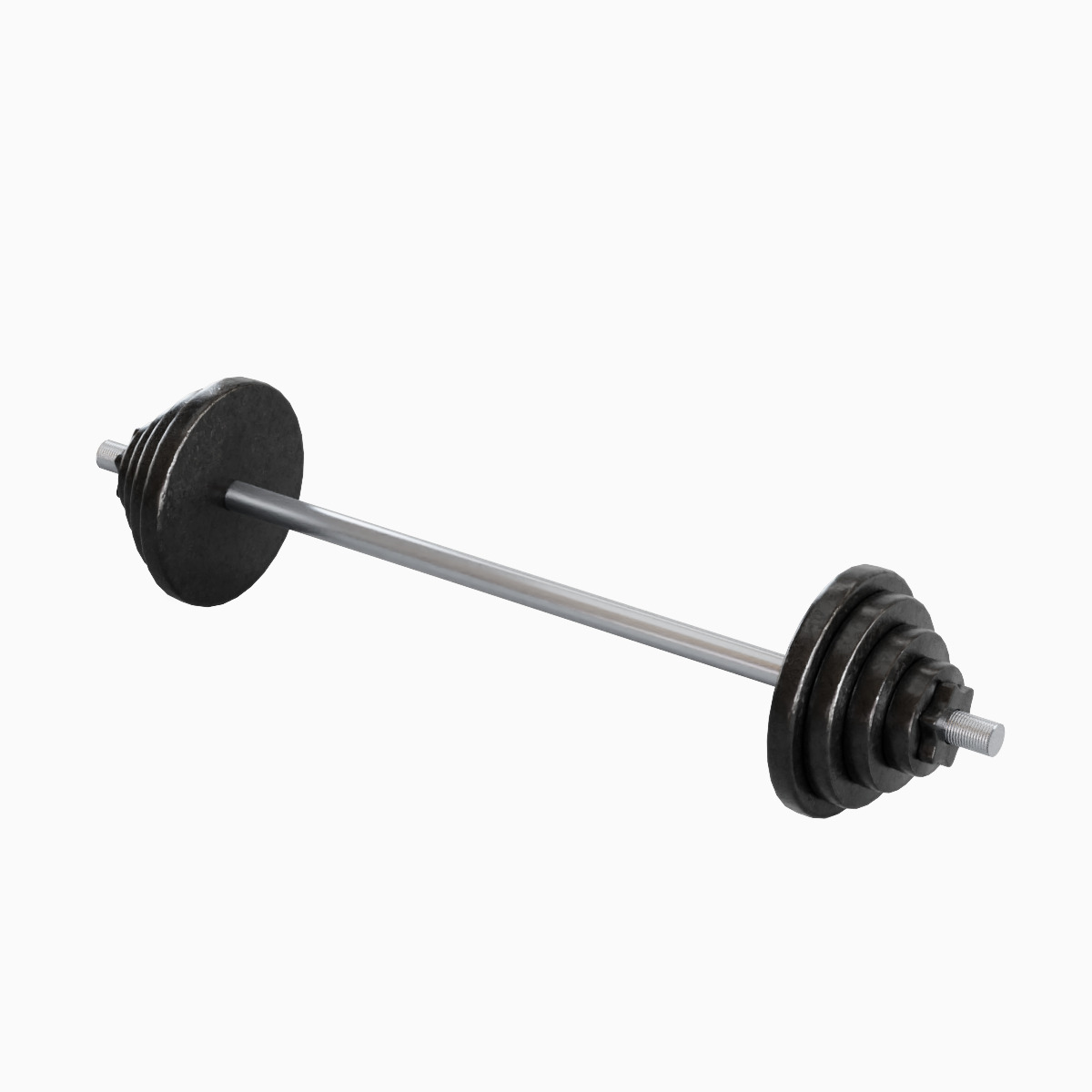Iron Barbell Set 3D model_6