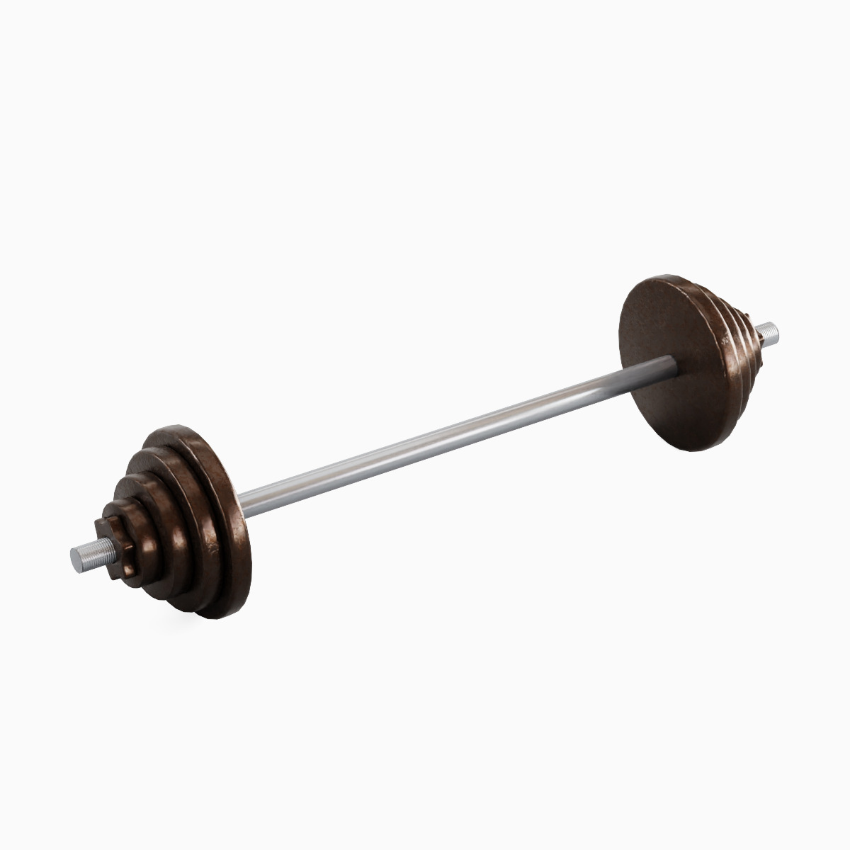 Iron Barbell Set 3D model_11
