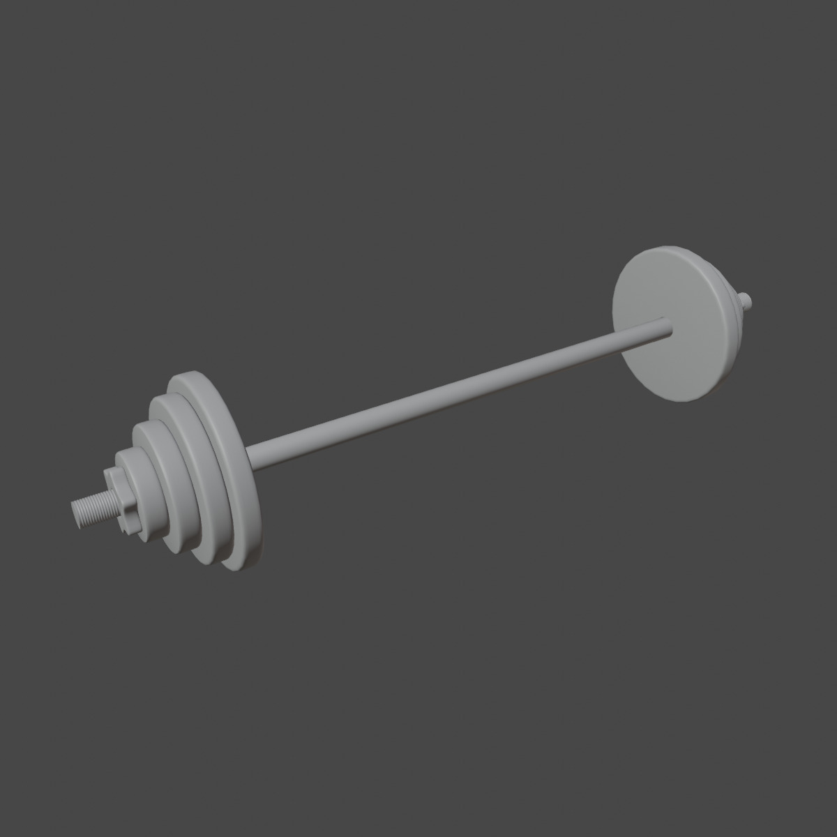 Iron Barbell Set 3D model_13