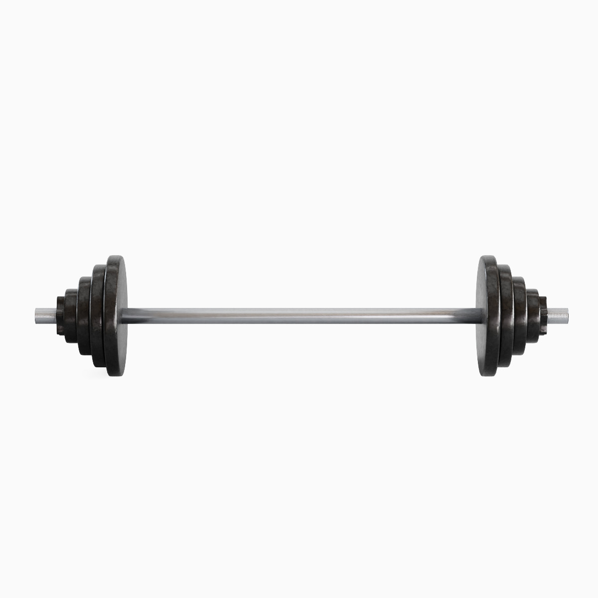 Iron Barbell Set 3D model_4