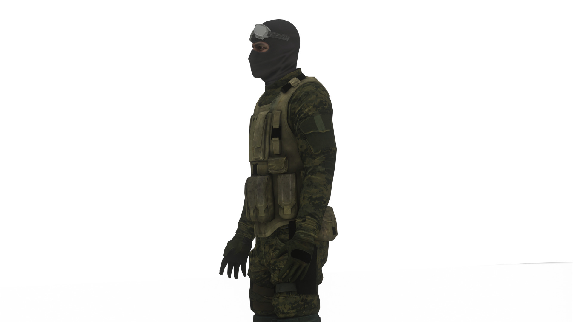 US Special Forces Operator Stealth Uniform 3D Model Low-poly 3D model_7