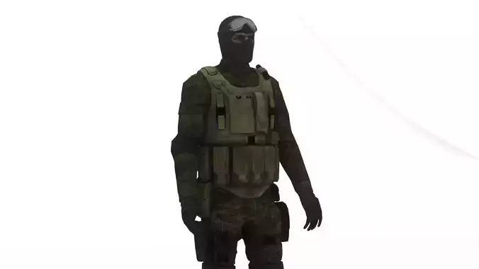 US Special Forces Operator Stealth Uniform 3D Model Low-poly 3D model