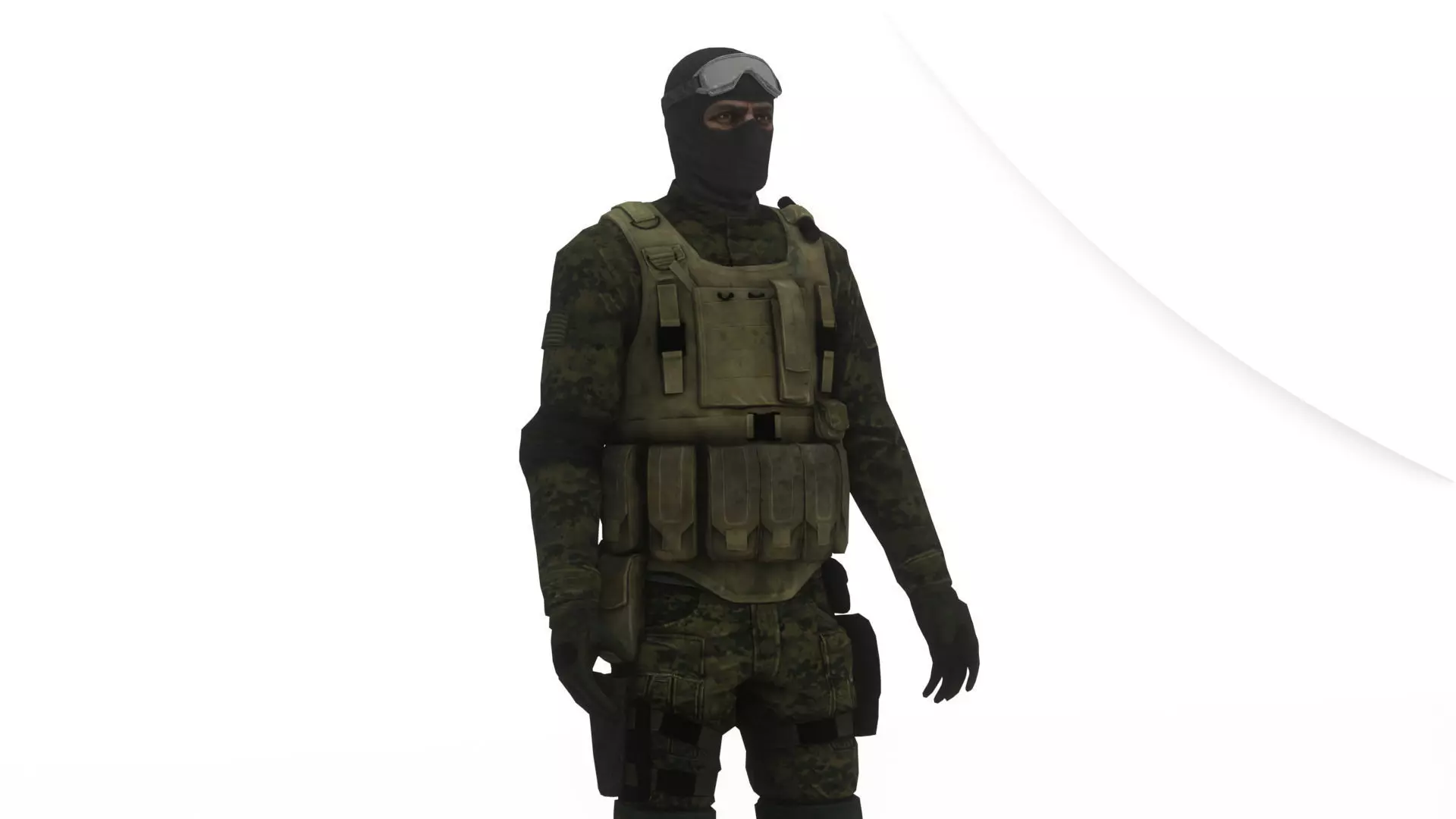 US Special Forces Operator Stealth Uniform 3D Model Low-poly 3D model_0